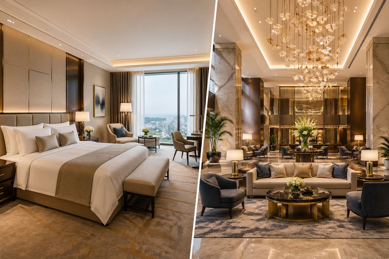 Luxury hotel lobby
